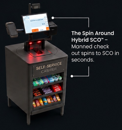 The Spin Around Hybrid SCO — manned checkout spins to SCO in seconds